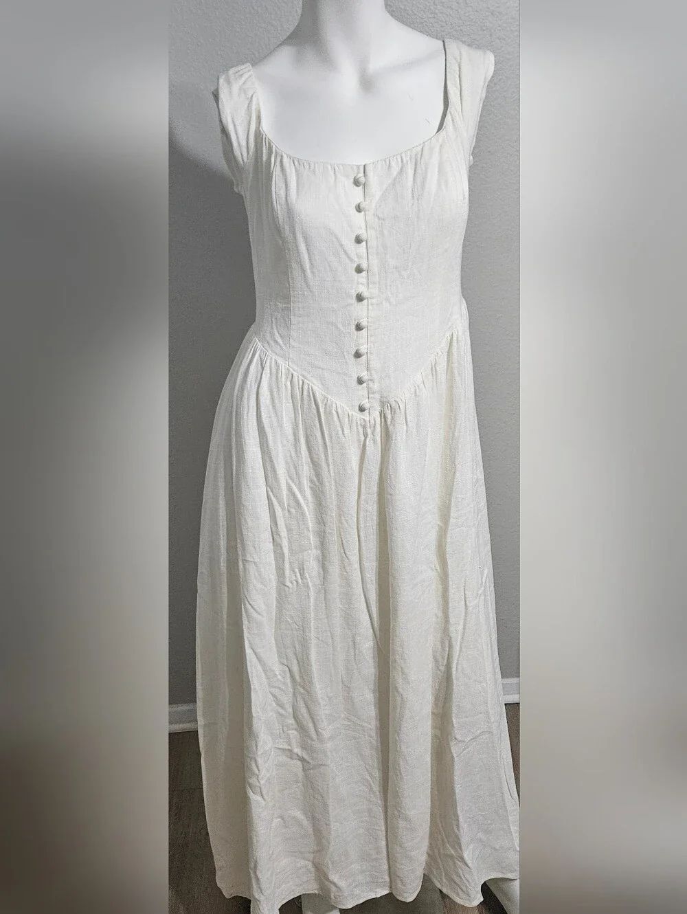 Princess Polly Classic White Button-Front Maxi Dress Size 8